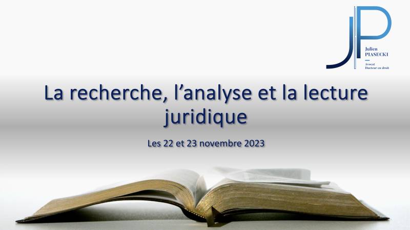 Formation juridique sur l'analyse, la recherche et la lecture juridique sur Toulon,